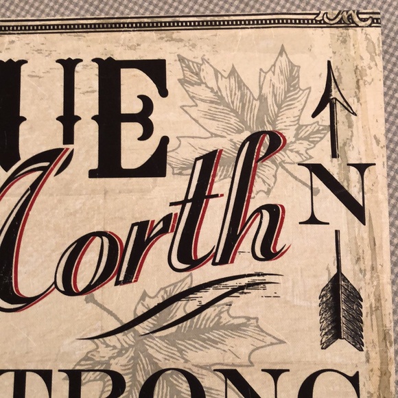 STRETCHED CANVAS WALL ART 15” x 15” “TRUE NORTH STRONG AND FREE” - OS013 - Picture 5 of 10